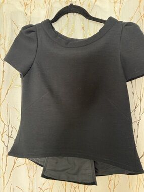 Prada Black Short-Sleeve Structured Top